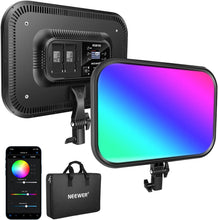 Load image into Gallery viewer, NEEWER 18.3&quot; RGB LED Video Light Panel with APP Control, 360°Full Color, 1 Pack 60W Dimmable 2500K~8500K RGB LED Panel CRI/TLCI 97+ with 17 Special Scenes Effect for Game YouTube Zoom Photography
