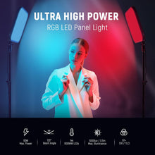 Load image into Gallery viewer, NEEWER 18.3&quot; RGB LED Video Light Panel with APP Control, 360°Full Color, 1 Pack 60W Dimmable 2500K~8500K RGB LED Panel CRI/TLCI 97+ with 17 Special Scenes Effect for Game YouTube Zoom Photography
