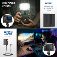 Load image into Gallery viewer, Neewer Dimmable 176 LED Video Light Lighting Kit: 176 LED Panel 3200-5600K, 2 Pieces Rechargeable Li-ion Battery, USB Charger and Portable Durable Case Compatible with Nikon, Sony DSLR Cameras
