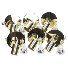 Load image into Gallery viewer, 6 x Luneta Single Ceiling Spot Flat Plate Light with Bulb -  Brass
