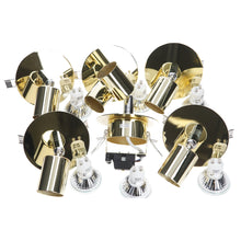 Load image into Gallery viewer, 6 x Luneta Single Ceiling Spot Flat Plate Light with Bulb -  Brass
