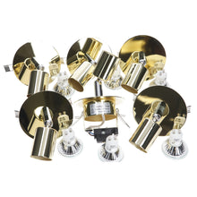 Load image into Gallery viewer, 6 x Luneta Single Ceiling Spot Flat Plate Light with Bulb -  Brass
