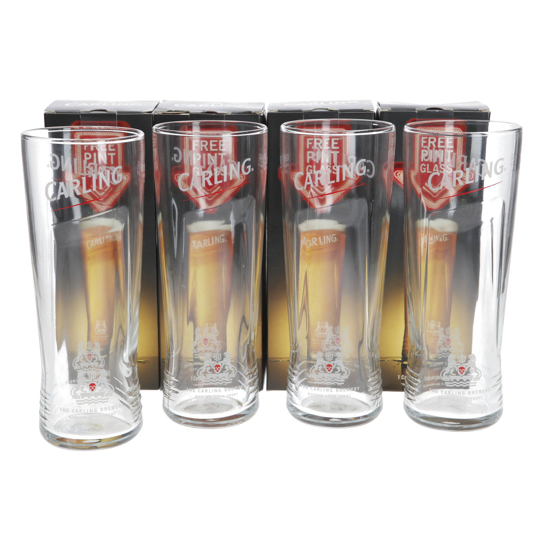 Carling pint glasses set of 4 collectables mancave bar pub parties