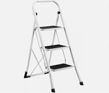 Load image into Gallery viewer, Delxo 3 Step Ladder Folding Step Ladder With Handle Heavy 3 step ladder White
