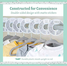 Load image into Gallery viewer, 20 Baby Hangers And 7 Baby Wardrobe Dividers Cute Nursery Velvet Coated Hangers
