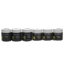 Load image into Gallery viewer, Dylon Fabric Paint 25ml 3 x Black and 3 x White Total 6 Pots Clothing Paint
