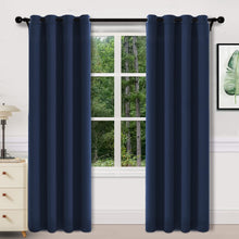 Load image into Gallery viewer, TEKAMON Blackout Curtains 2 Panels Top Eyelet Solid Thermal Insulated Curtains 46X72 GREY
