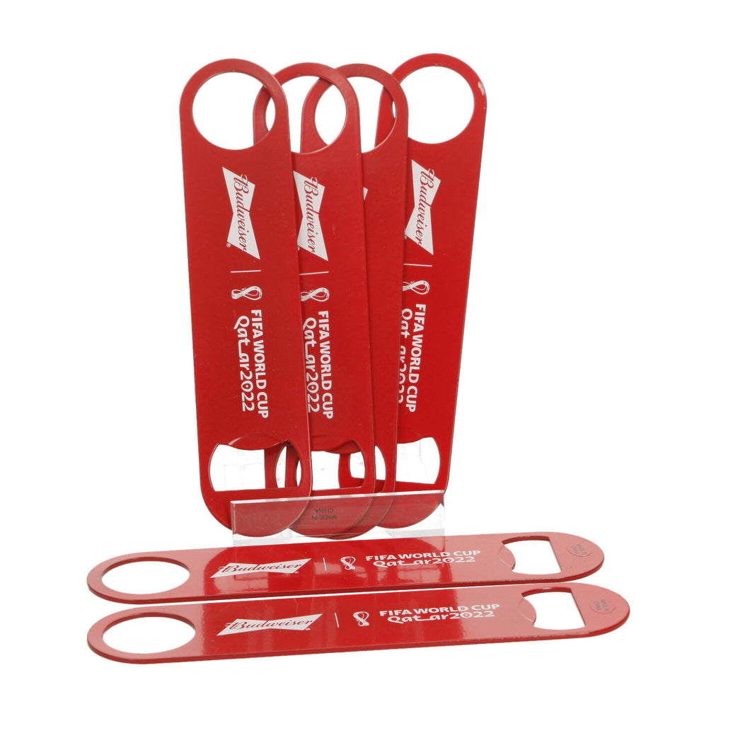 6 X Budweiser Qatar 2022 World Cup Metal Bottle Openers