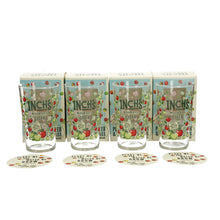 Load image into Gallery viewer, 4 x Inches Cider Pint Glasses Includes a plant me coaster. Party time Bar. New
