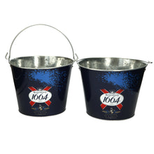 Load image into Gallery viewer, 2x Kronenbourg 1664 Metal Ice Bucket Blue Home Pub Bar Party Drinks Cooler
