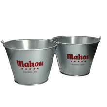 Load image into Gallery viewer, 2 x  Mahou Bottle Ice Bucket With Handle 10” Diameter Brand New, beer bucket
