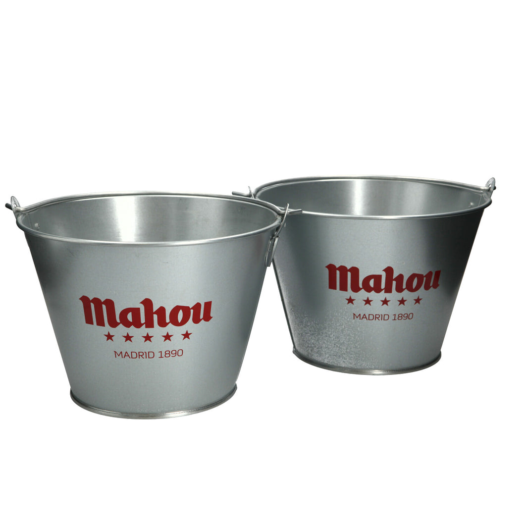 2 x  Mahou Bottle Ice Bucket With Handle 10” Diameter Brand New, beer bucket