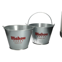 Load image into Gallery viewer, 2 x  Mahou Bottle Ice Bucket With Handle 10” Diameter Brand New, beer bucket
