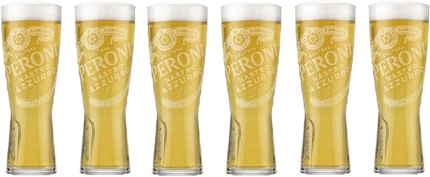 6 Peroni Half Pint Signature Glasses New. Bar. Party. Collectables –